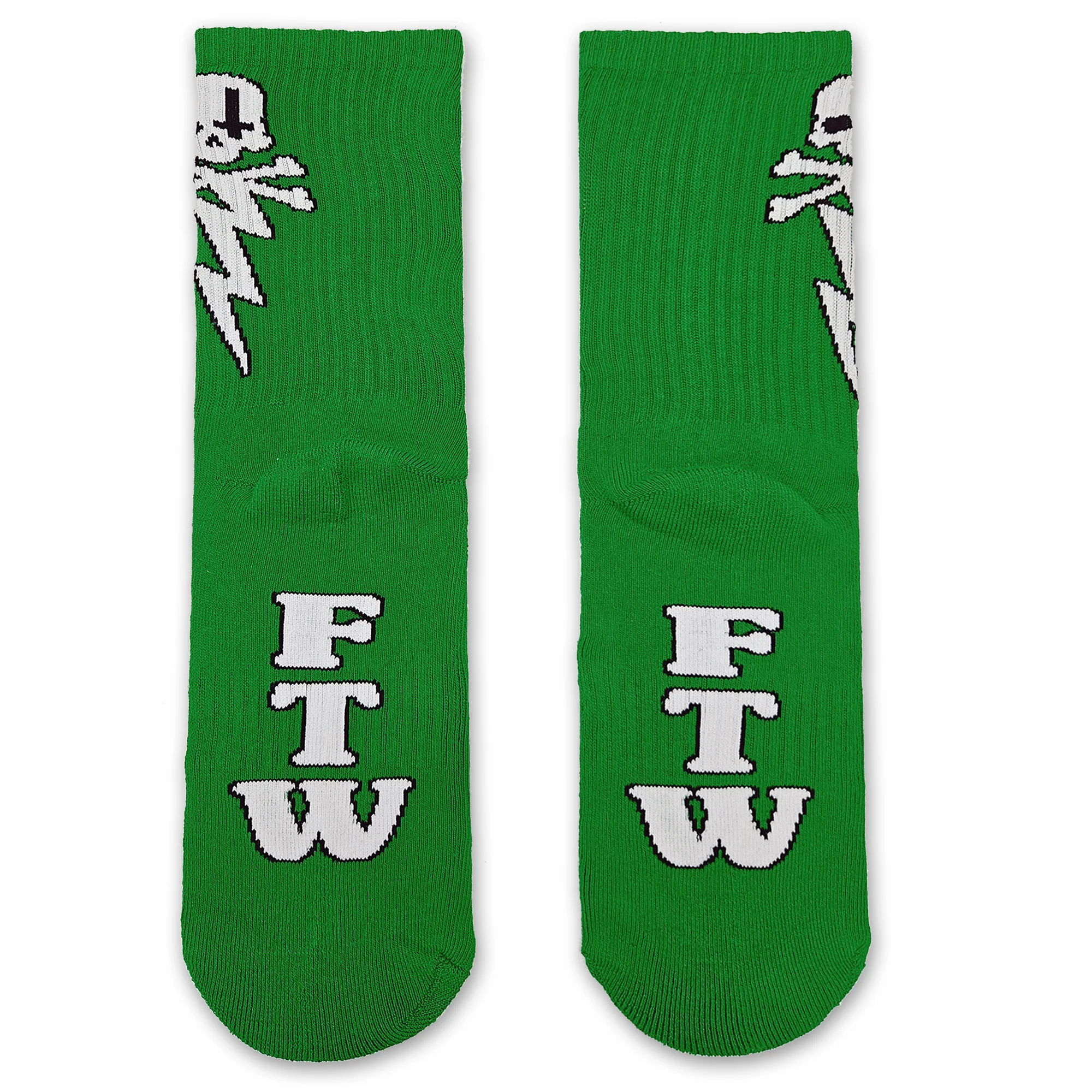 Bolt Skull FTW Socks - Green - Image 4