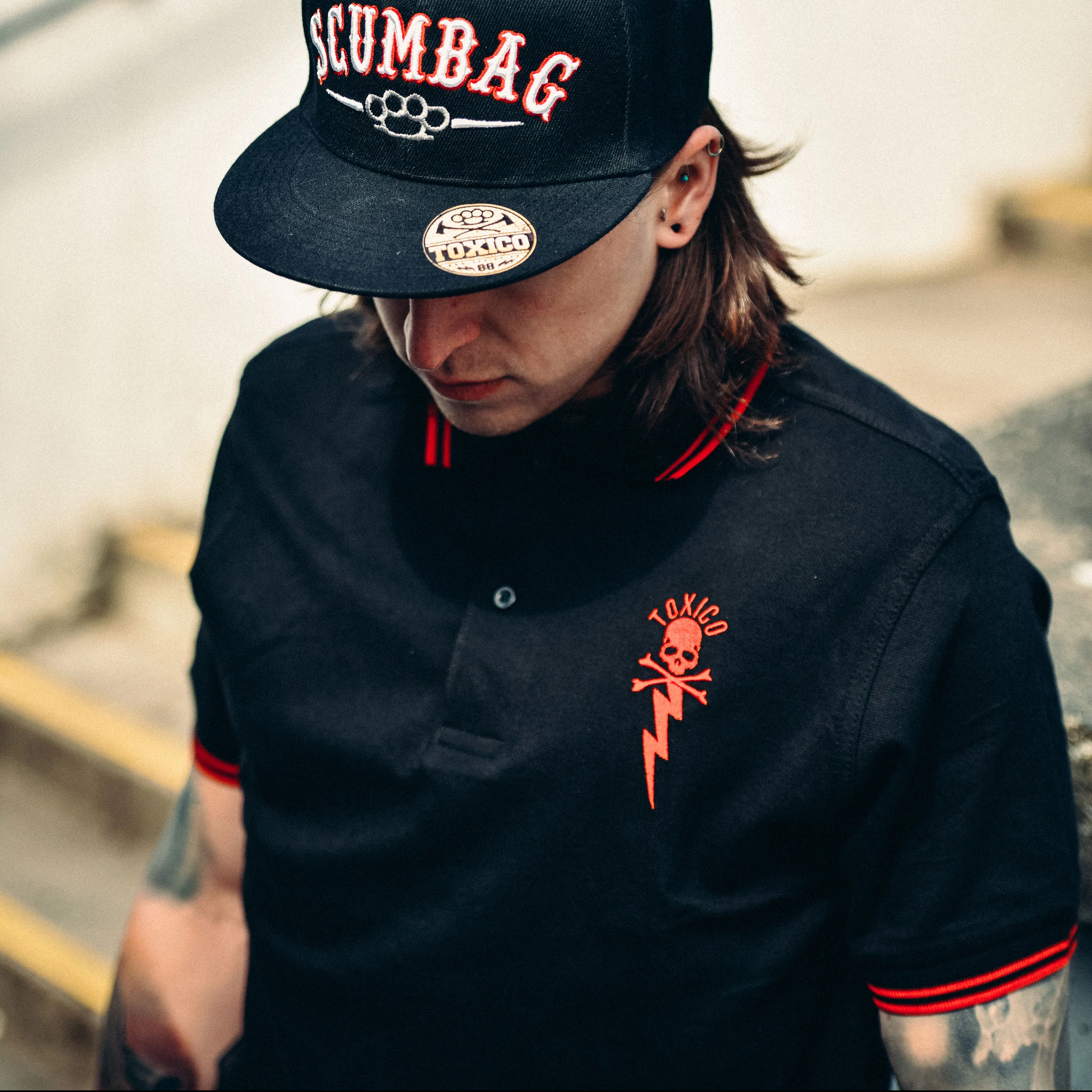 Bolt Skull Polo Shirt - Image 3