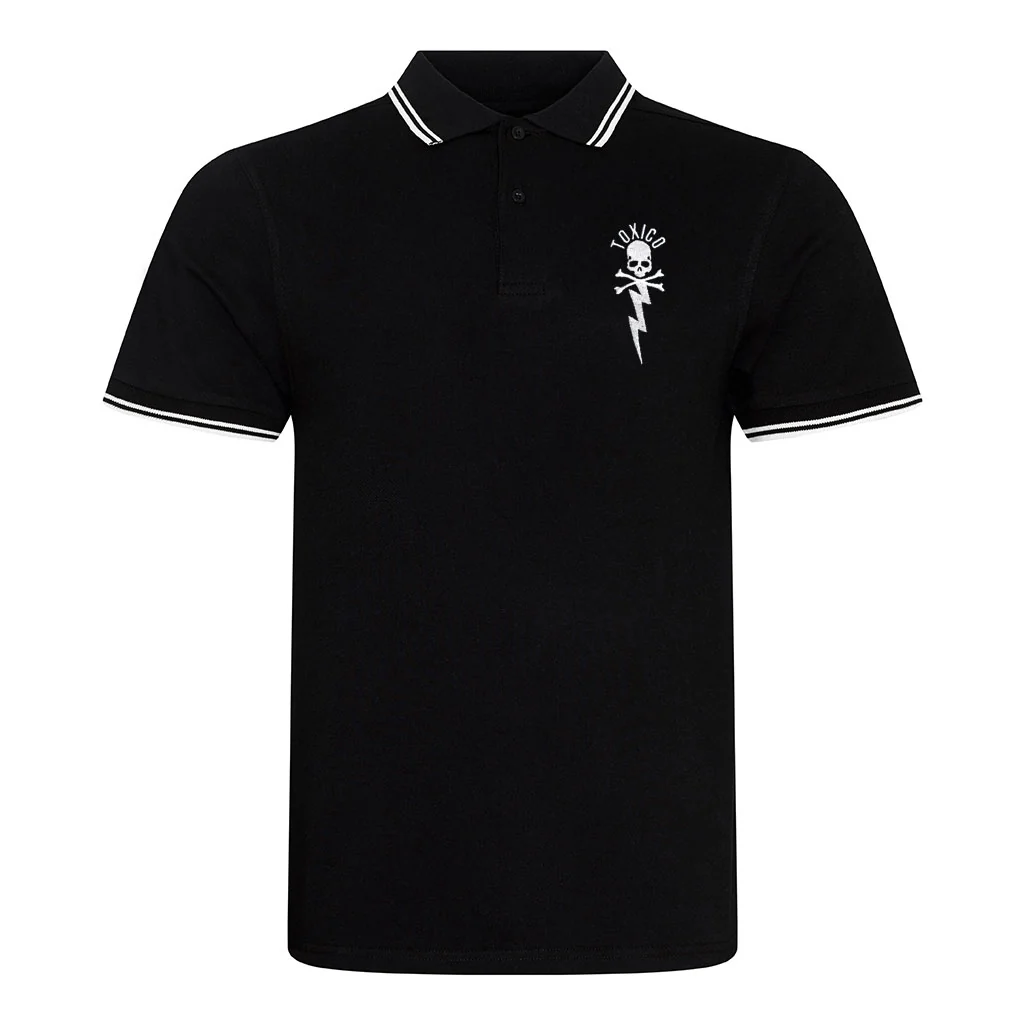 Bolt Skull Polo Shirt - Image 4