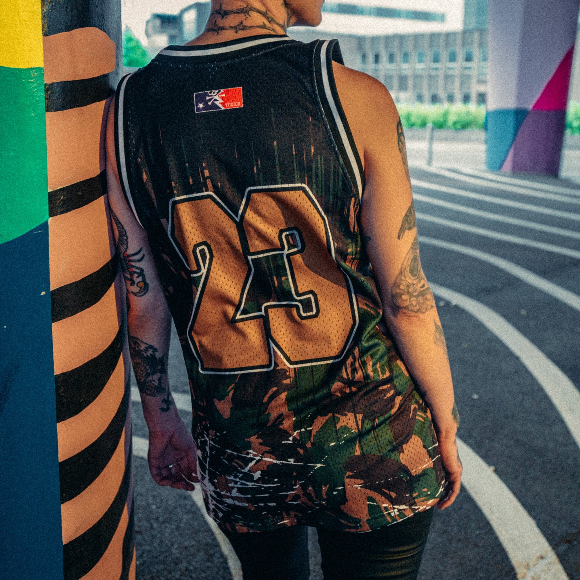 Camo Skull Cross Mesh Tank - Image 4