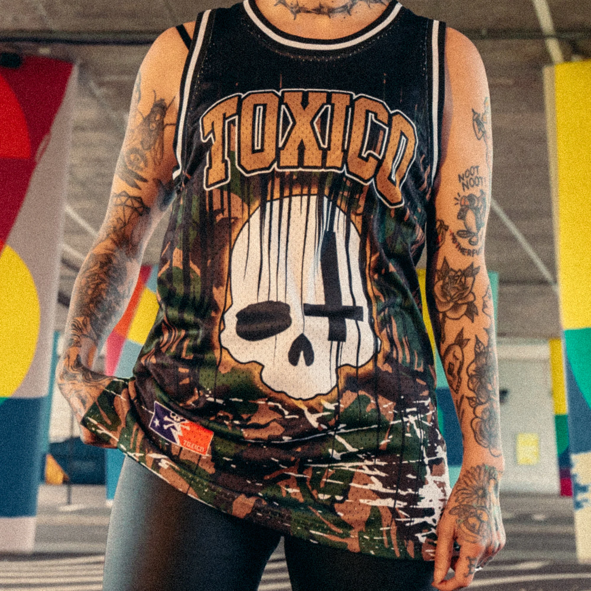 Camo Skull Cross Mesh Tank - Image 5