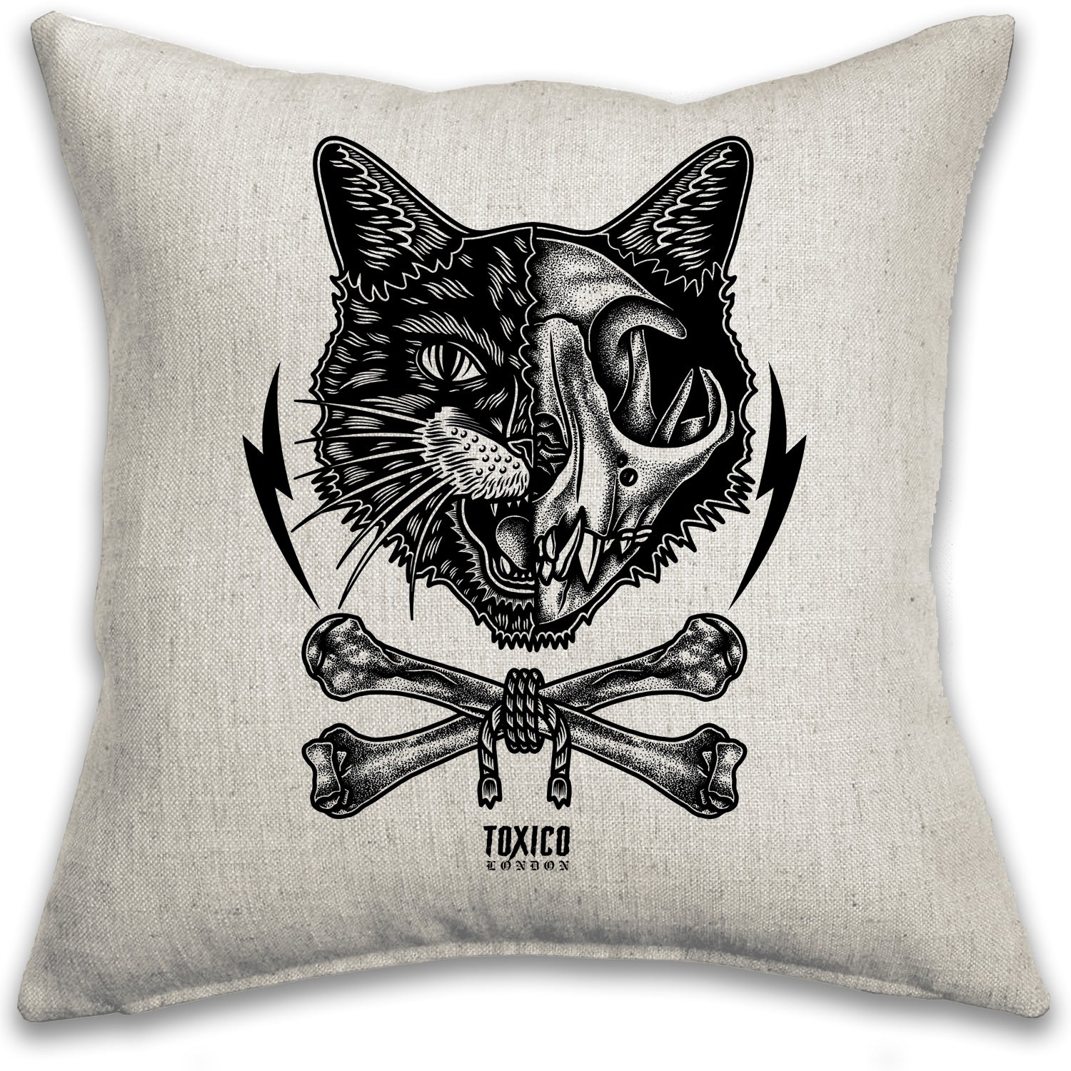 Cat Skull Cushion Cover
