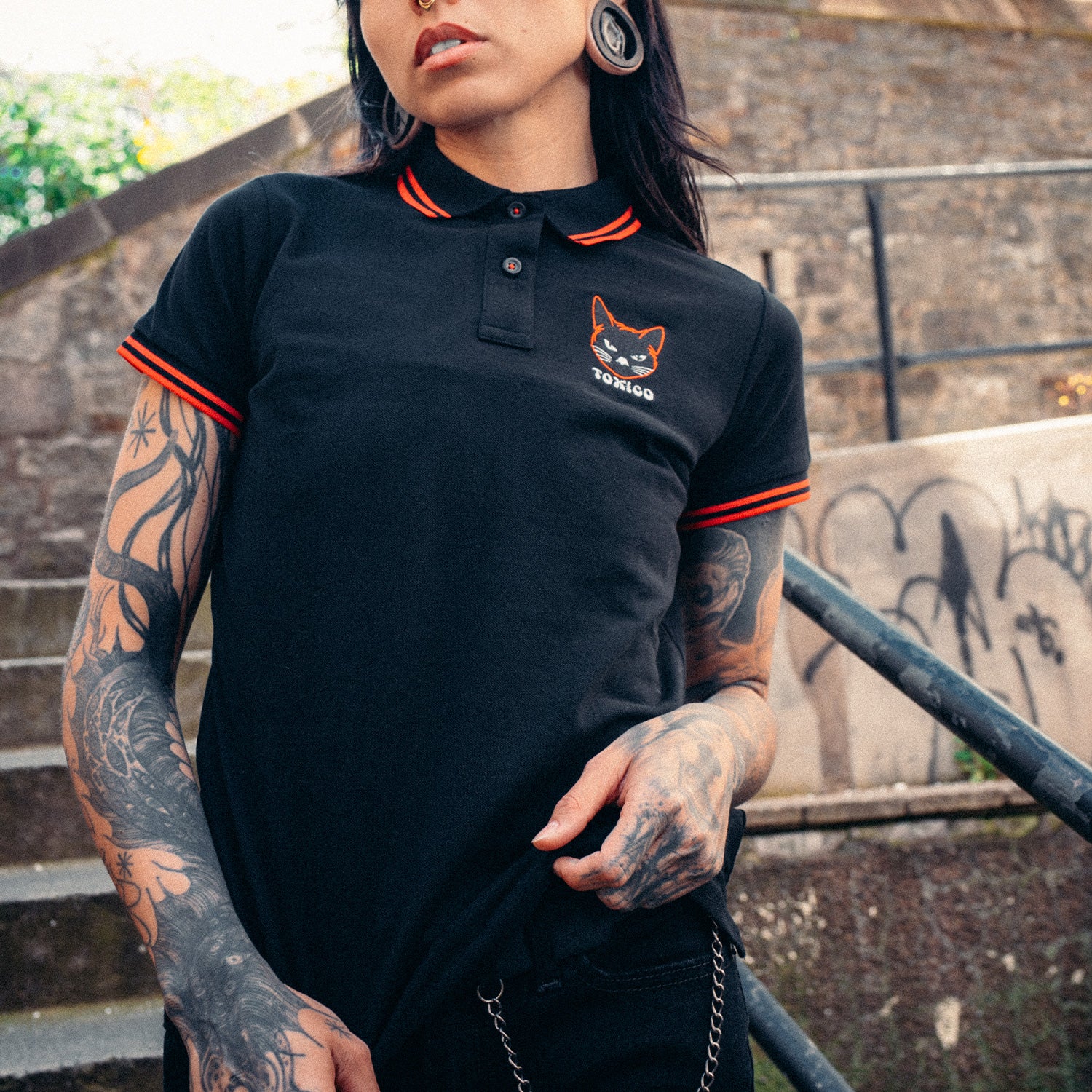 Mean Kitty Polo Shirt - Image 3