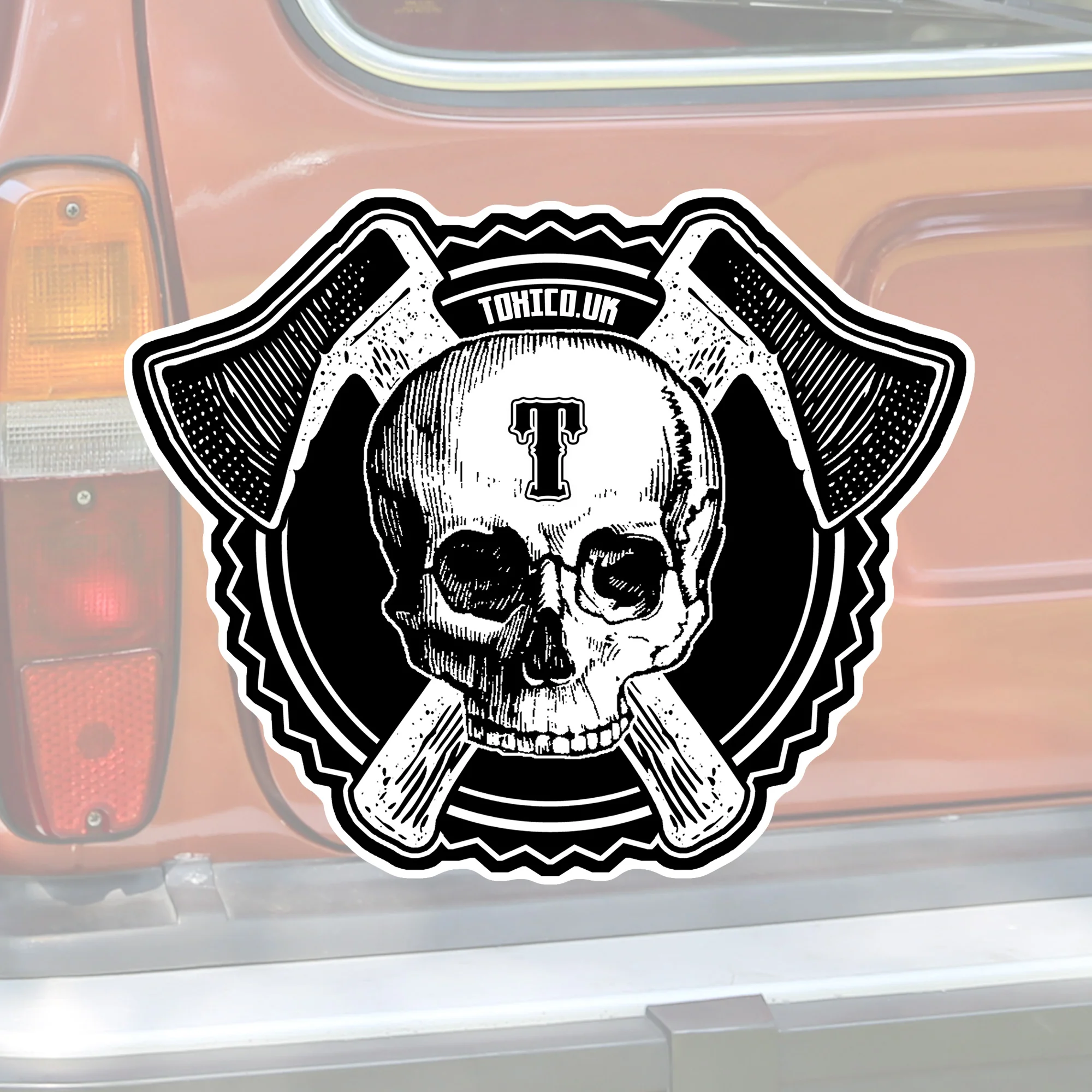 Axe Skull Sticker