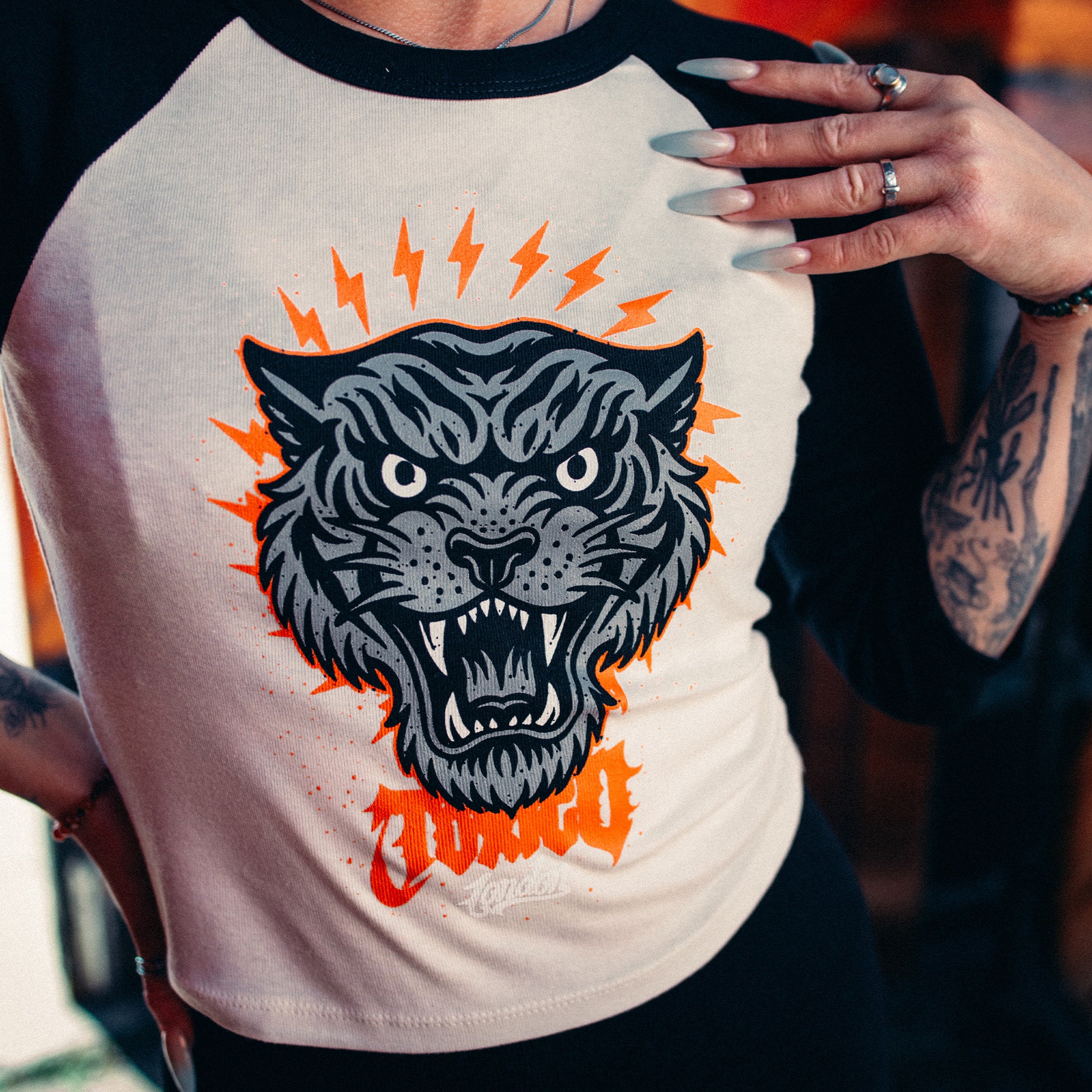 Tiger 3/4 Raglan Baby Tee - Image 2