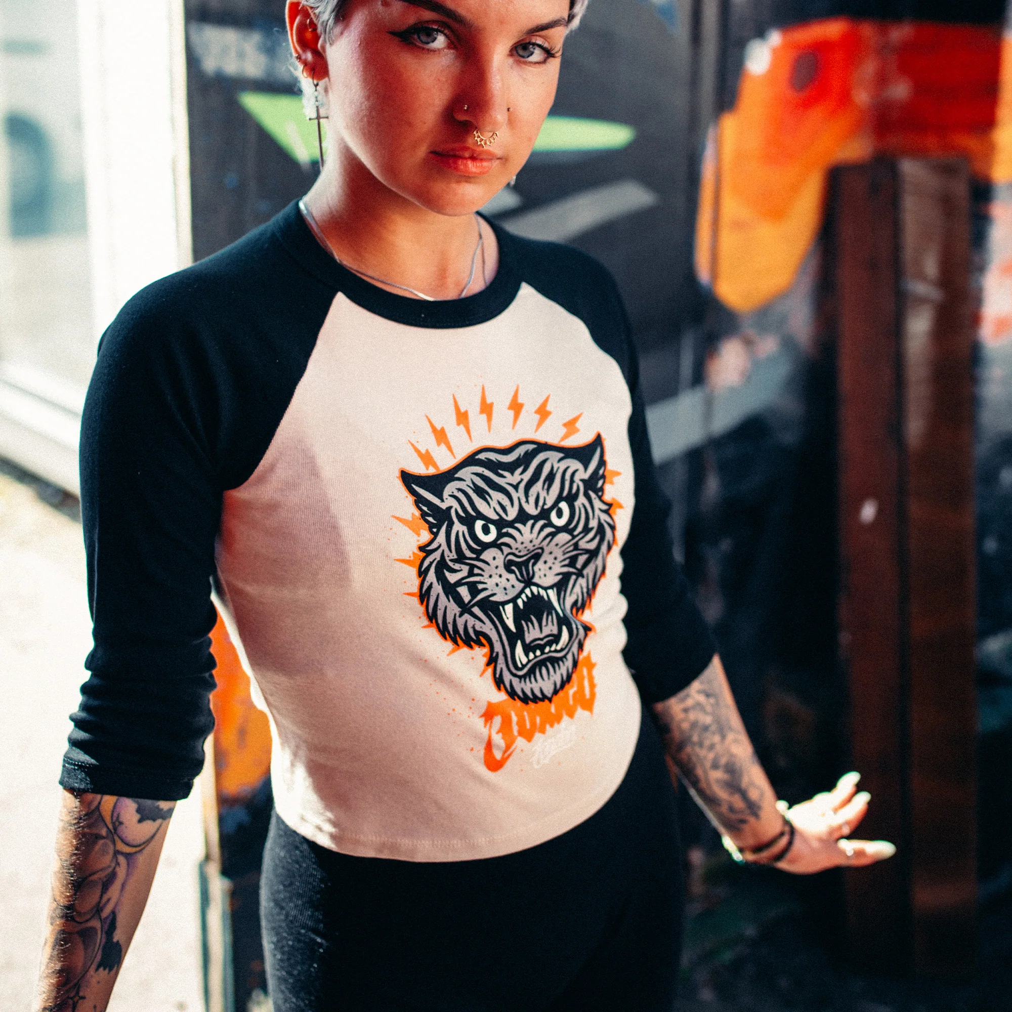 Tiger 3/4 Raglan Baby Tee - Image 3